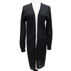 Revolve One Grey Day Black Lightweight Spring Open Front Cardigan Size Medium